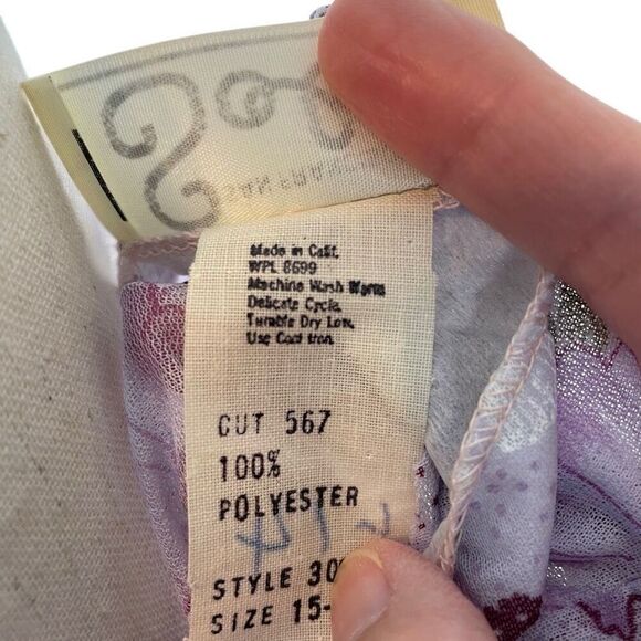 Vintage Floral High Neck Ruffle Front Dress Women’s *M Long Sleeve Boho Maxi - Picture 10 of 10